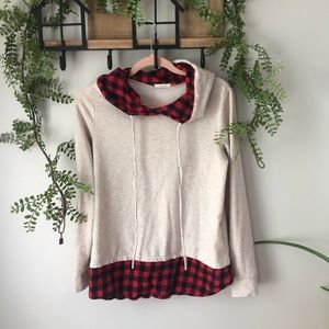 Buffalo red plaid oatmeal hoodie sz m